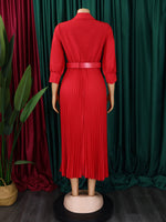 Load image into Gallery viewer, Curve V-Neck Pleated Dress
