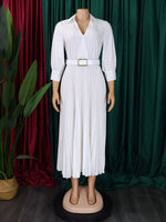 Load image into Gallery viewer, Curve V-Neck Pleated Dress
