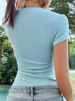 Load image into Gallery viewer, Slim Waist Flower Print T-Shirt
