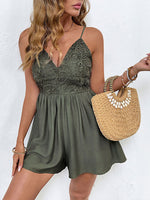 Load image into Gallery viewer, Suspender Lace Patchwork Jumpsuit
