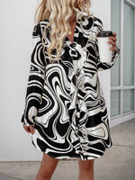 Load image into Gallery viewer, Ruffle Print Shirt Long Sleeve Dress
