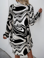 Load image into Gallery viewer, Ruffle Print Shirt Long Sleeve Dress
