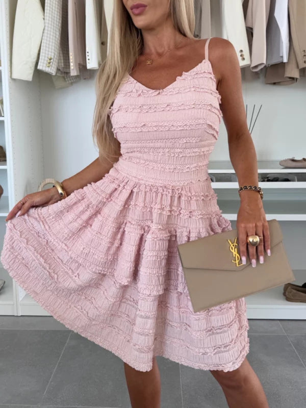 Ruffle Suspender Lace Dress