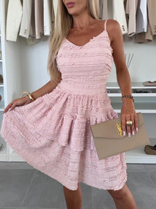 Ruffle Suspender Lace Dress