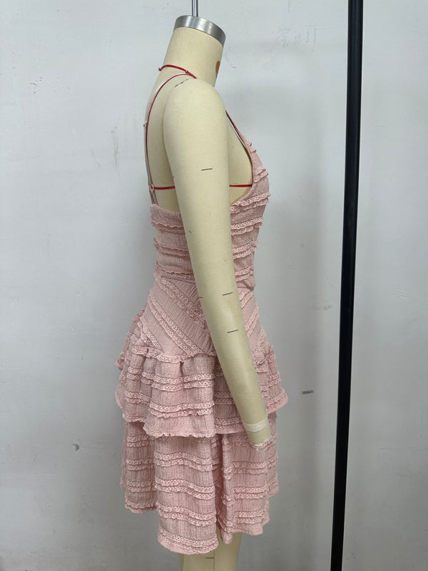 Ruffle Suspender Lace Dress