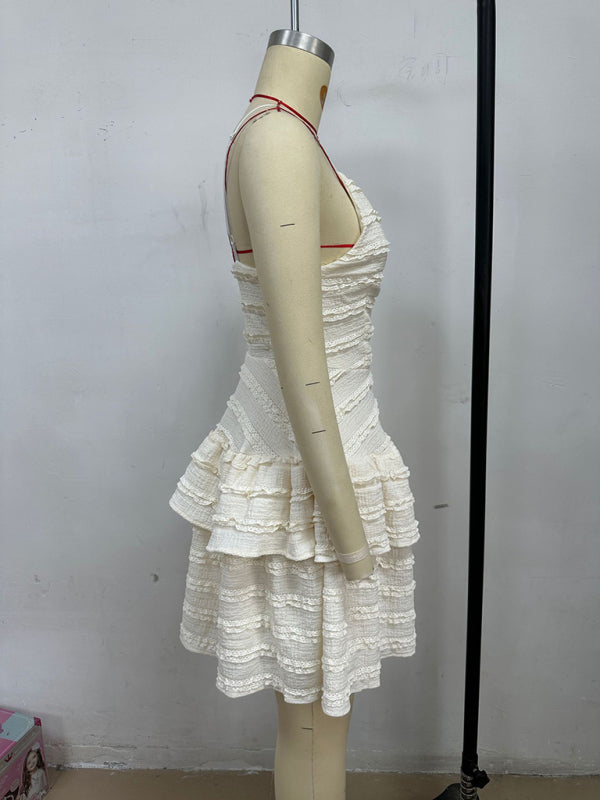 Ruffle Suspender Lace Dress