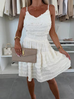 Load image into Gallery viewer, Ruffle Suspender Lace Dress
