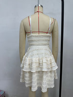Load image into Gallery viewer, Ruffle Suspender Lace Dress
