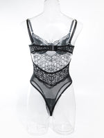 Load image into Gallery viewer, Suspender Lace Hollow Body Shaping Bodysuit
