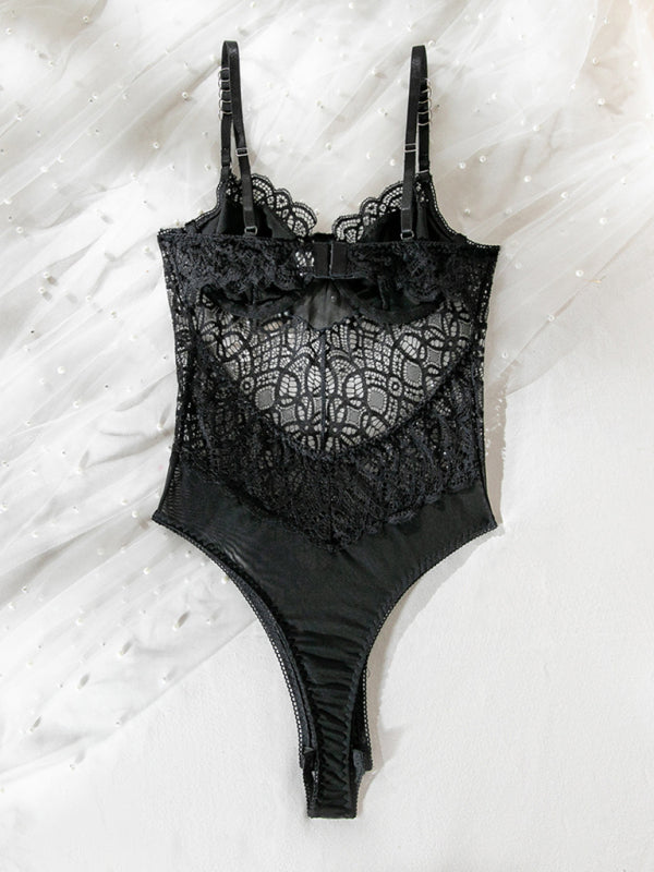 Suspender Lace Hollow Body Shaping Bodysuit