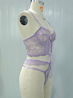 Load image into Gallery viewer, Lace Bra With Beading &amp; 3D Flowers Underwear Set
