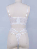Load image into Gallery viewer, Lace Bra With Beading &amp; 3D Flowers Underwear Set
