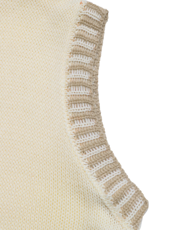 Contrast Colour Sleeveless Cardigan
