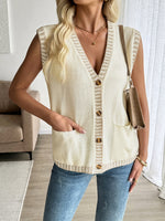 Load image into Gallery viewer, Contrast Colour Sleeveless Cardigan
