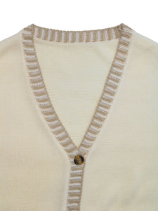 Contrast Colour Sleeveless Cardigan