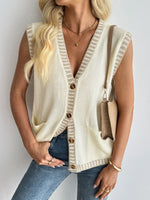 Load image into Gallery viewer, Contrast Colour Sleeveless Cardigan
