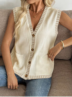 Load image into Gallery viewer, Contrast Colour Sleeveless Cardigan
