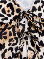 Load image into Gallery viewer, Leopard Print Tie Collar Top
