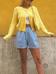 Casual Simple Button Long Sleeve Cardigan