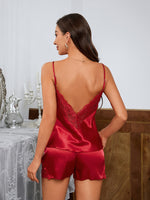 Load image into Gallery viewer, Suspender Lace Shorts Pyjamas Set

