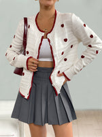 Load image into Gallery viewer, Heart Jacquard Contrast Cardigan
