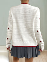 Load image into Gallery viewer, Heart Jacquard Contrast Cardigan
