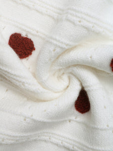 Heart Jacquard Contrast Cardigan