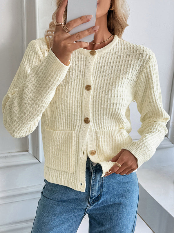 Casual Metal Button Cardigan
