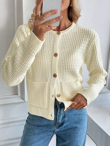 Casual Metal Button Cardigan