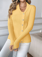 Load image into Gallery viewer, Pearl Embellished Asymmetrical Slim-Fit Sweater
