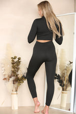 Load image into Gallery viewer, Ribbed Tracksuit Two Piece Set With Half Zip Detail

