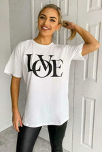 Load image into Gallery viewer, Oversized “Love” Print Short Sleeves T-Shirt
