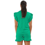 Load image into Gallery viewer, Frill Peplum Sleeve Top &amp; Short 2 Piece Tracksuit Set
