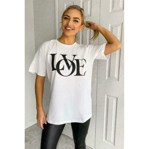 Oversized “Love” Print Short Sleeves T-Shirt