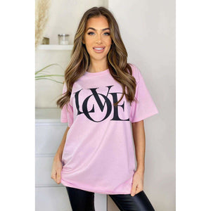 Oversized “Love” Print Short Sleeves T-Shirt