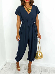 V-Neck Tie Up Jumpsuit