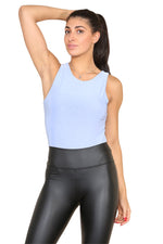 Load image into Gallery viewer, Slinky Racer Round Neck Double Layered Top Bodysuit
