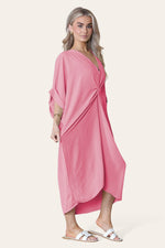 Load image into Gallery viewer, Tie Knotted Twisted Front Oversized Longline Midi Dress
