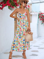Load image into Gallery viewer, Floral Backless Slit Dress
