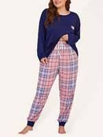 Load image into Gallery viewer, Curve Plaid Trousers Pyjamas Set
