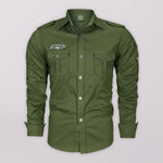 Load image into Gallery viewer, Military Style Badge Button-up Shirt
