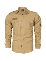 Load image into Gallery viewer, Military Style Badge Button-up Shirt
