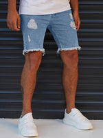 Load image into Gallery viewer, Men&#39;s Ripped Denim Shorts
