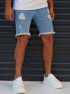 Men's Ripped Denim Shorts
