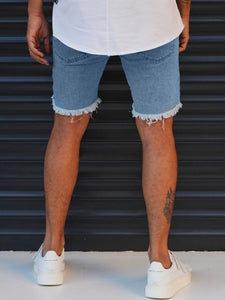 Men's Ripped Denim Shorts