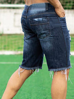 Load image into Gallery viewer, Men&#39;s Chopper Ripped Denim Shorts
