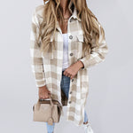 Load image into Gallery viewer, Long Plaid Shirt Jacket
