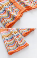 Load image into Gallery viewer, Loose Rainbow Knitted Cardigan

