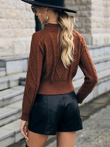Twist Pattern Cropped Sweater