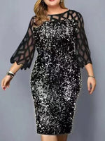 Load image into Gallery viewer, Curve Sequin Design Dress
